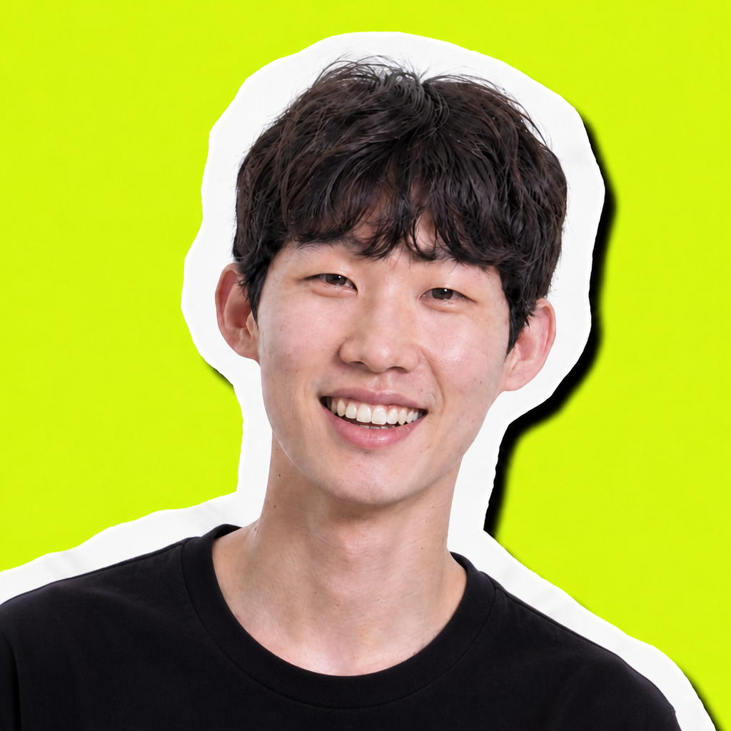 Polaroid-style portrait of MinSeok Kim, smiling